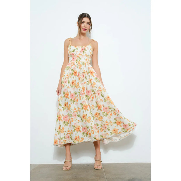 NB Lace Floral Print Midi Dress