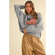 nb Flag Knitted Sweater Top