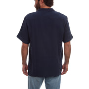 Navy Crinkled Gauze Shirt