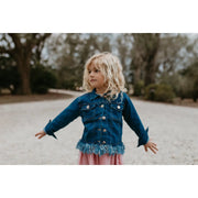 Kids Long Sleeve Fringe Fall Winter Button Jacket