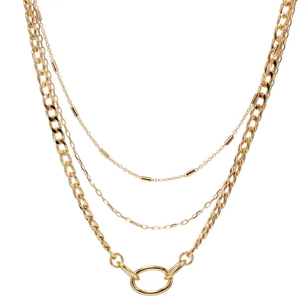 NB  gold triple  Necklace