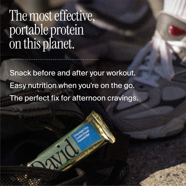 David High Protein Bars No Sugar - Sugar Free Protein Bars, Low Carb, Gluten Free - 28g of Protein, 150 Calories - David Bar On-The-Go Snack - Fudge Brownie Flavor, Pack of 12