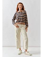 Denim Pants with Eyelet Waist NB