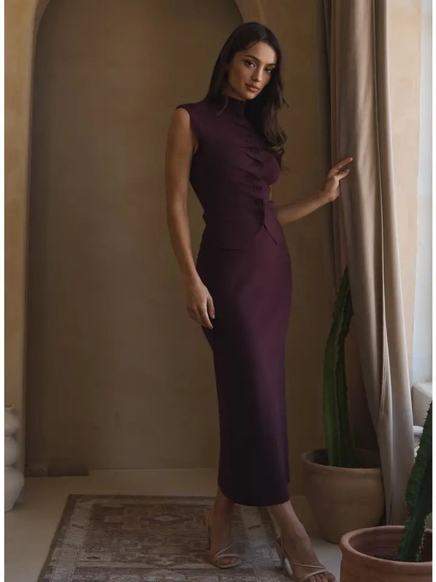 Stef Pleated Front Top & Skirt Set NB