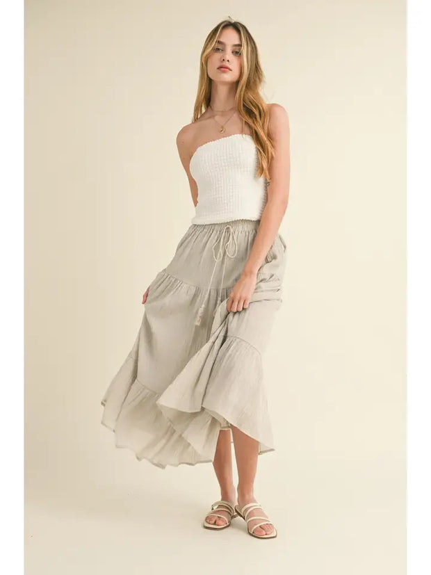 NB Tiered  with Tassel Tie Front Skirt