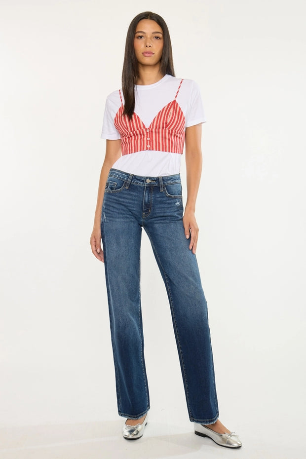 KAN CAN Mid Rise Wide Leg JEANS NB