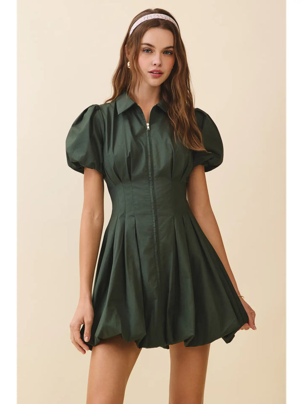 Nancy Fitted Bubble Sleeves Dress NB