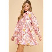 NB Abstract Print Button Down Shirt Dress