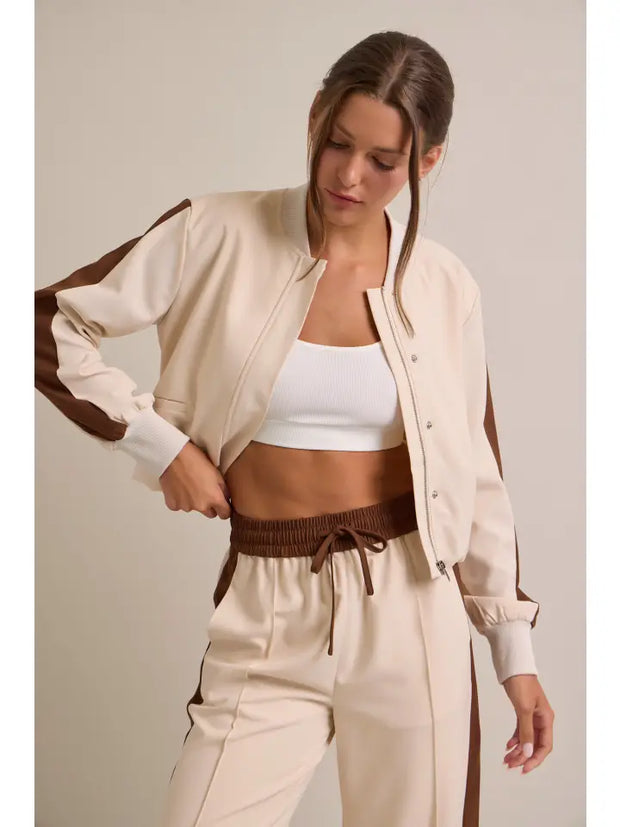 Clara Pants Set with Contrast Stripe NB