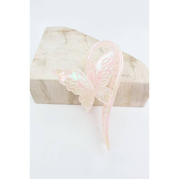 Shiny Curved Butterfly Hair Claw