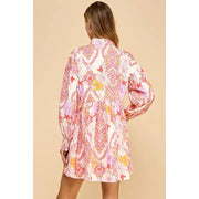 NB Abstract Print Button Down Shirt Dress