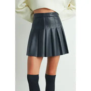PAM  Pleated Leather Mini Skirt NB
