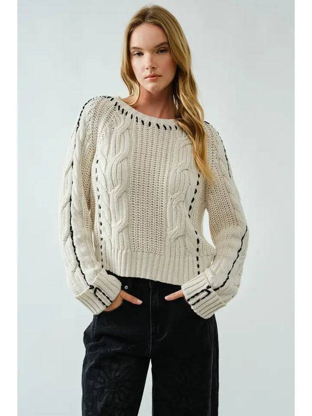 BEE Detail Cable Sweater NB