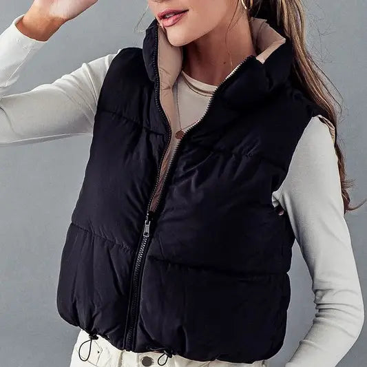 NB DEE  REVERSIBLE  CROPPED PUFF VEST