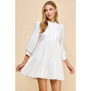 NB Pleated long sleeve dress