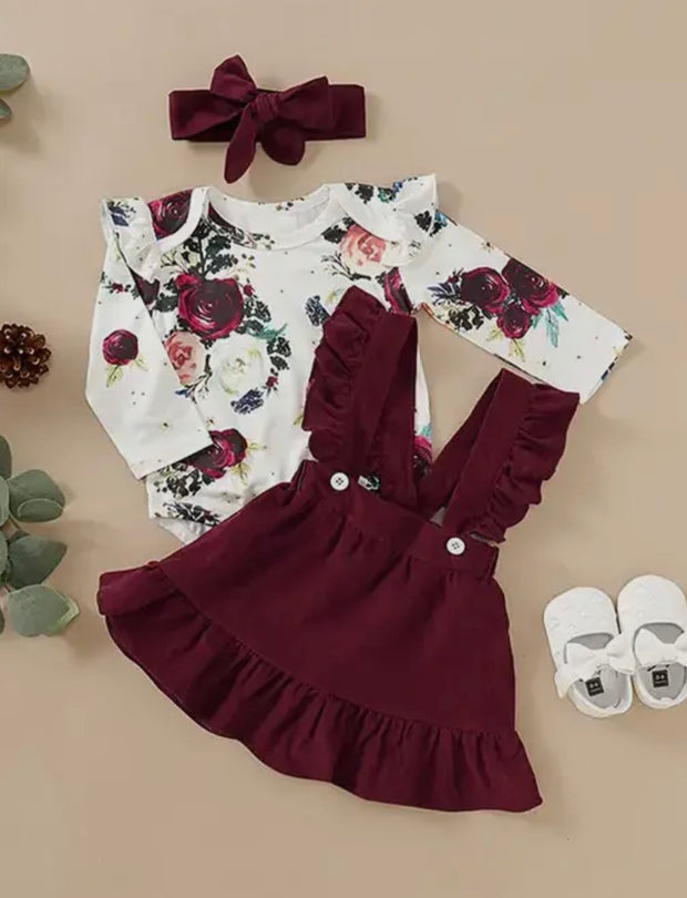 3pcs Floral Dress Set