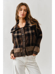 NB Pia plaid button down cardigan
