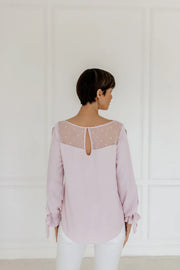 Louiselynette Heather blouse with design sleeve