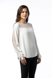 Louiselynette Heather blouse with design sleeve