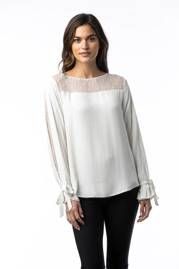 Louiselynette Heather blouse with design sleeve