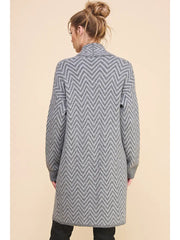 Heathered Chevron Shawl Cardigan