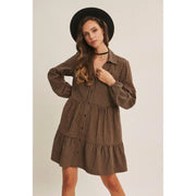 Nattie Plaid Tiered Babydoll Mini Dress NB
