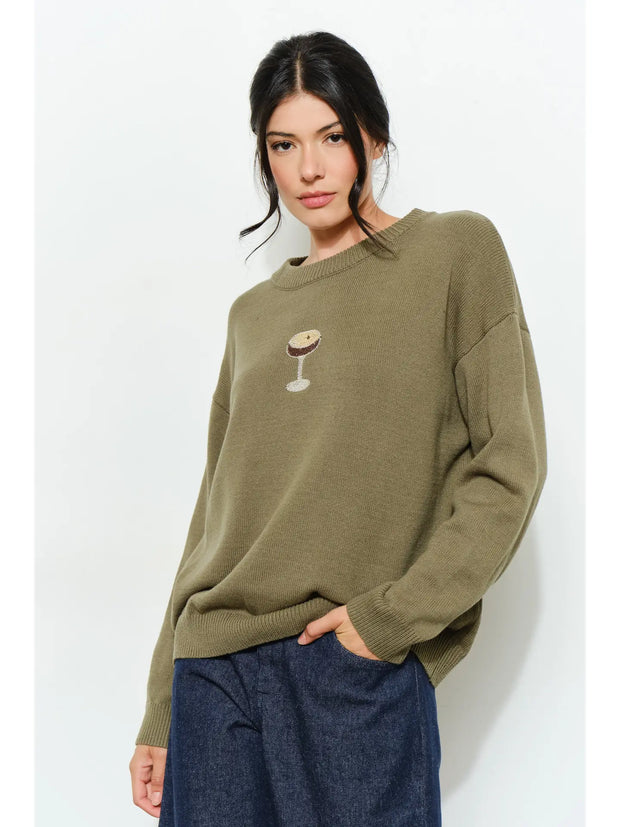Martini Beaded Sweater - Cozy, Oversized NB