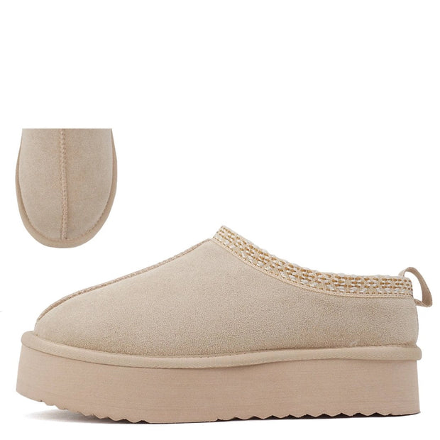 Platform Slip On Cozy Mules