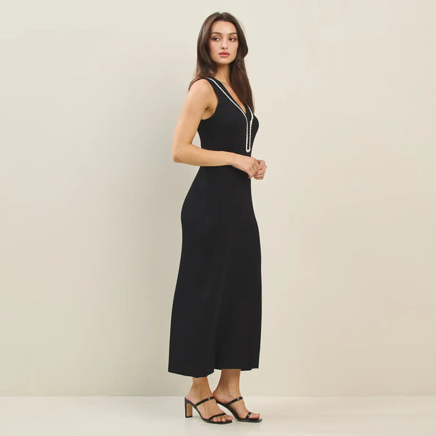 AMY  Embroidered Sweater Dress