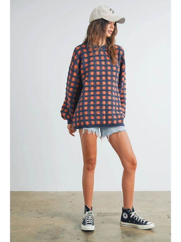KAT Checkered Oversized Sweater NB