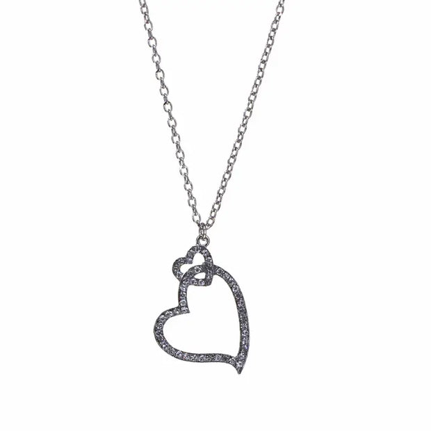Ava double heart necklace