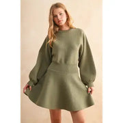 Ballon Sleeve Sweater Dress NB