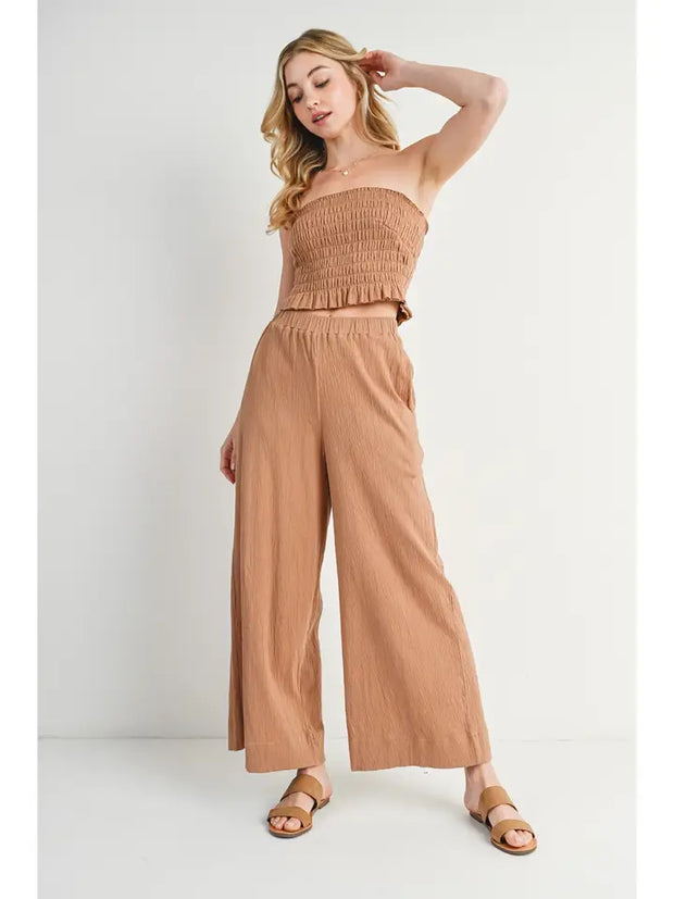 NB Tube top & Linen wide pants and top  set