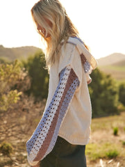 Hooded Stripe Crochet Sweater NB