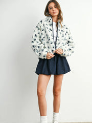 NB Floral Print Fluffy Fleece Jacket