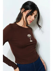 Colleen Espresso Martini Beaded Top