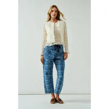 Nancy Lace Detail Sheer Smocking Top NB