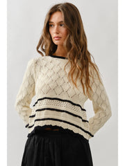 Annie Knit Striped Sweater Top NB