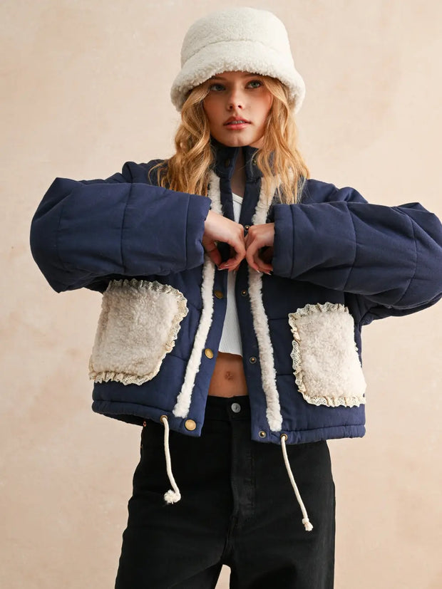 NB Sherpa Pocket Detail Quilted Jacket