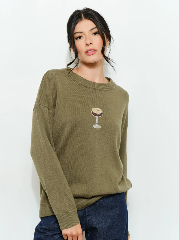 Martini Beaded Sweater - Cozy, Oversized NB
