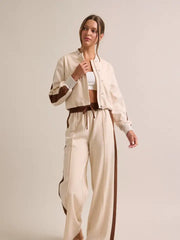 Clara Pants Set with Contrast Stripe NB