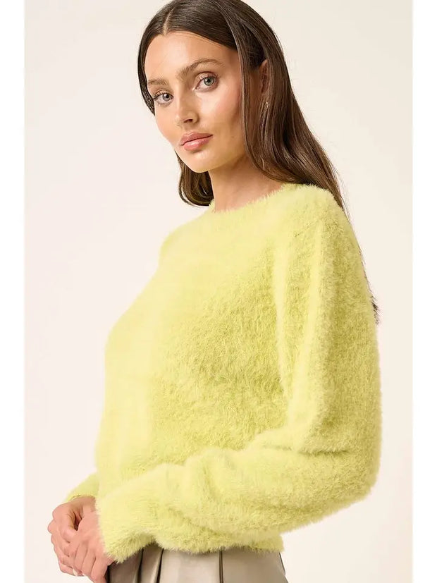 NB Fuzzy Round Neck Crop Sweater