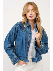 NB Pleated Denim Jacket W/Stitch