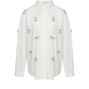 Miley Bow Accent Button Down Shirt NB