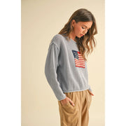 nb Flag Knitted Sweater Top