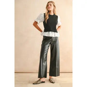 Mare Vegan leather wide leg pants NB
