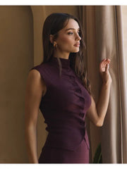 Stef Pleated Front Top & Skirt Set NB