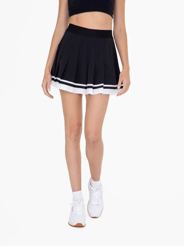 NB STRIPE PLEATED TENNIS SKIRT