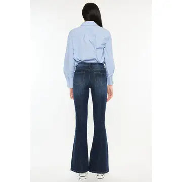 KAN CAN Petite Mid Rise Flare JEANS NB