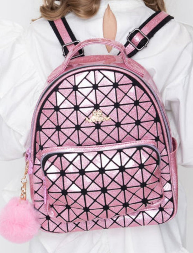 Junell5 Small Pink Glittery Backpack